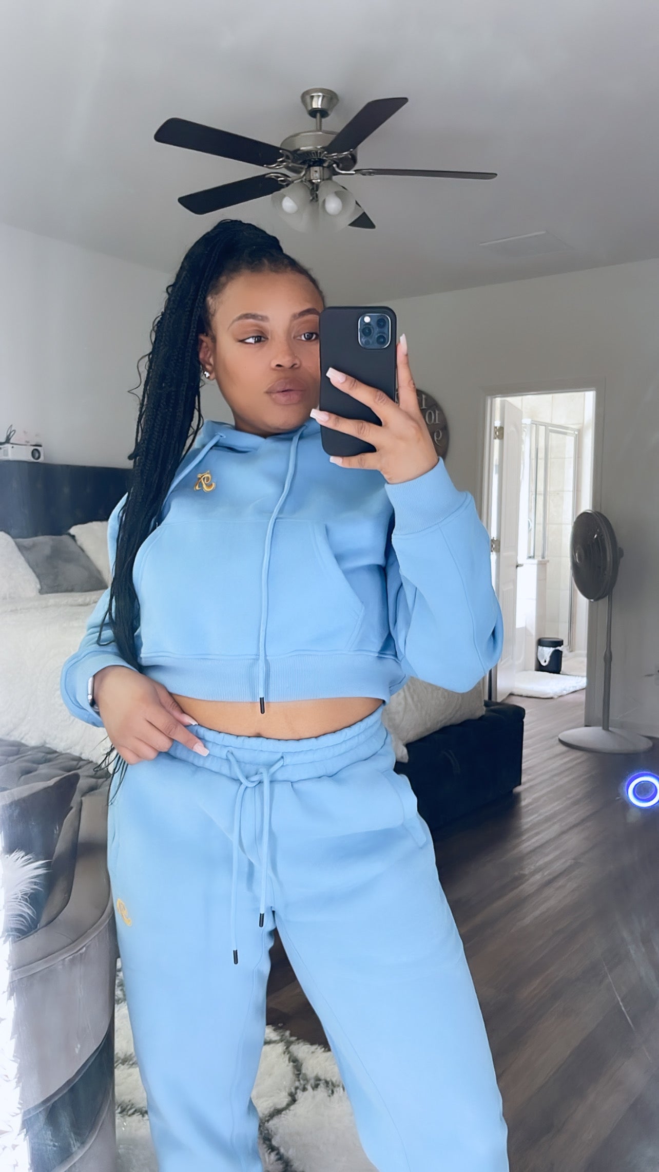 Cropped Hoodie + Sweats Set