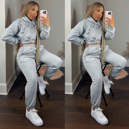 Cropped Hoodie + Sweats Set